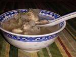 Baltų kiniškų grybų sriuba