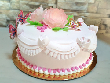 Bajorų tortas mergaitės gimtadieniui