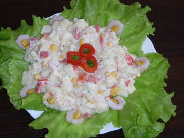 Krevečių salotos